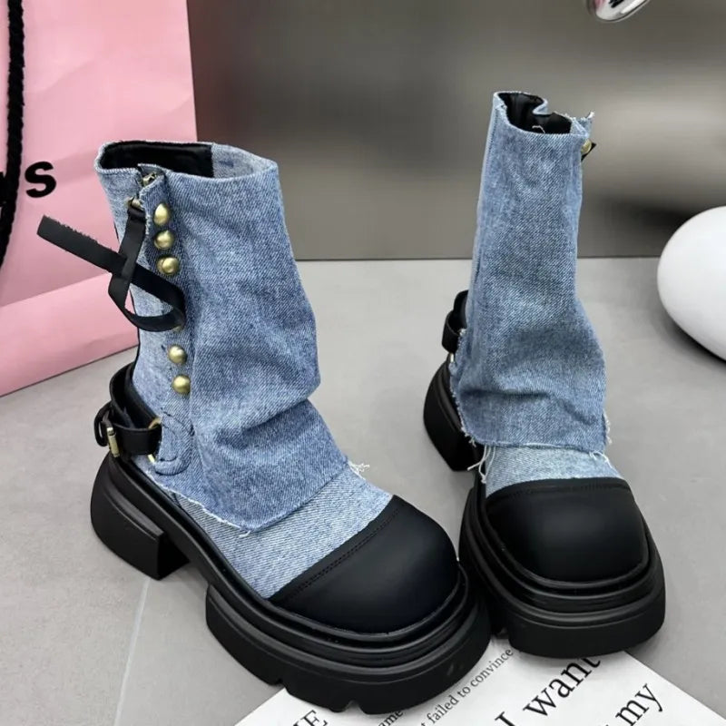 Denim Boots